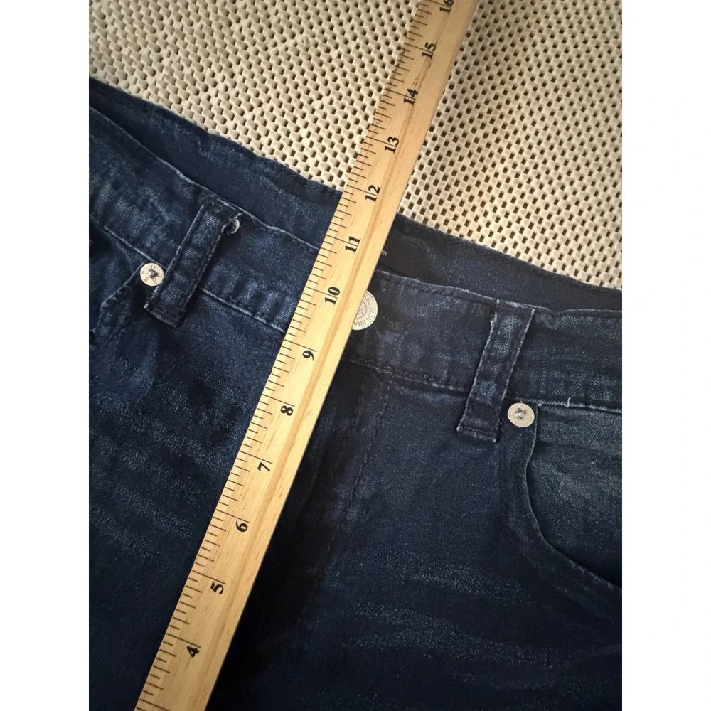 True Religion Jeans Geno Big T Flap Pocket Mens Size 38 Dark Wash Blue Stretch